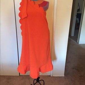 Orange one shoulder dress